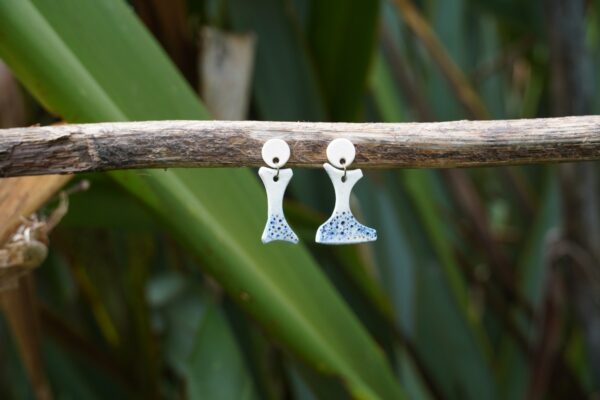porcelain earrings with gold lustre
