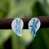 Porcelain earrings with dragonfly drops