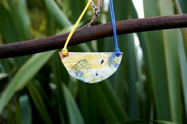 Ceramic graphic design necklace