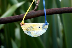 Ceramic graphic design necklace