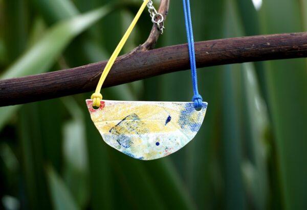 Ceramic graphic design necklace