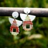 Each piece is handmade from porcelain clay and fired twice or three times in the kiln around 1200 degrees. Pottery is my passion and I love to discover new techniques, glazes, oxides or materials to play with and make extraordinary high quality jewellery. I also use hypoallergenic stainless steel and silver studs/hooks.