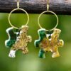 Each piece is handmade from porcelain clay and fired twice or three times in the kiln around 1200 degrees. Pottery is my passion and I love to discover new techniques, glazes, oxides or materials to play with and make extraordinary high quality jewellery. I also use hypoallergenic stainless steel and silver studs/hooks.