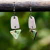 Each piece is handmade from porcelain clay and fired twice or three times in the kiln around 1200 degrees. Pottery is my passion and I love to discover new techniques, glazes, oxides or materials to play with and make extraordinary high quality jewellery. I also use hypoallergenic stainless steel and silver studs/hooks.