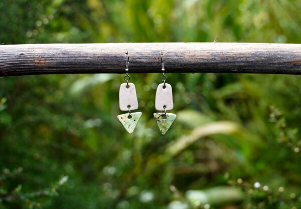 Each piece is handmade from porcelain clay and fired twice or three times in the kiln around 1200 degrees. Pottery is my passion and I love to discover new techniques, glazes, oxides or materials to play with and make extraordinary high quality jewellery. I also use hypoallergenic stainless steel and silver studs/hooks.