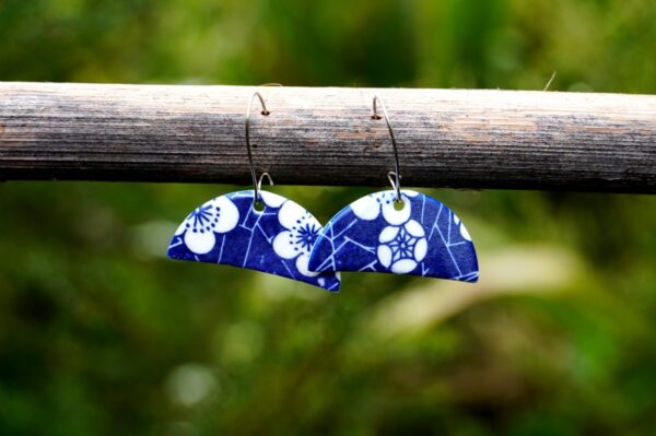 Each piece is handmade from porcelain clay and fired twice or three times in the kiln around 1200 degrees. Pottery is my passion and I love to discover new techniques, glazes, oxides or materials to play with and make extraordinary high quality jewellery. I also use hypoallergenic stainless steel and silver studs/hooks.