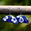 Each piece is handmade from porcelain clay and fired twice or three times in the kiln around 1200 degrees. Pottery is my passion and I love to discover new techniques, glazes, oxides or materials to play with and make extraordinary high quality jewellery. I also use hypoallergenic stainless steel and silver studs/hooks.