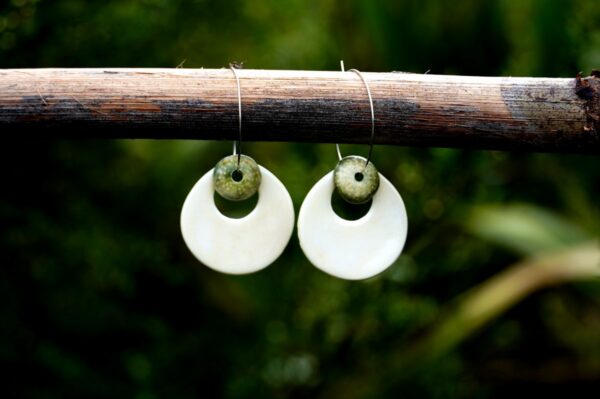 Each piece is handmade from porcelain clay and fired twice or three times in the kiln around 1200 degrees. Pottery is my passion and I love to discover new techniques, glazes, oxides or materials to play with and make extraordinary high quality jewellery. I also use hypoallergenic stainless steel and silver studs/hooks.
